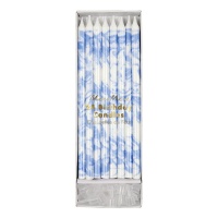 Blue Marbled Tall Birthday Candles By Meri Meri